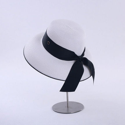 Chapeau de paille rétro français - Blanc - M (56 - 58cm) | La boutique du chapeau