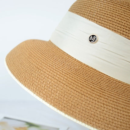 Chapeau de paille rétro français - Crème - M (56 - 58cm) | La boutique du chapeau