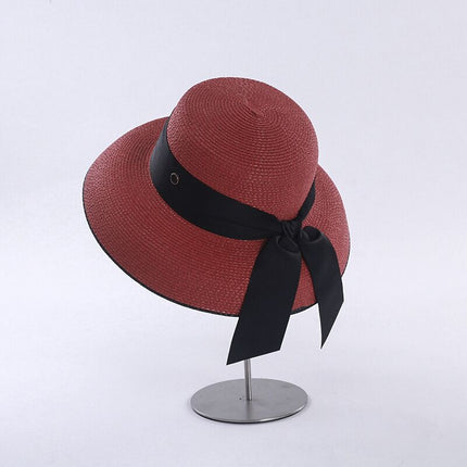 Chapeau de paille rétro français - Bordeaux - M (56 - 58cm) | La boutique du chapeau