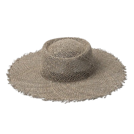 Chapeau de paille rond en raphia - Couleur naturelle - M (56 - 58cm) | La boutique du chapeau