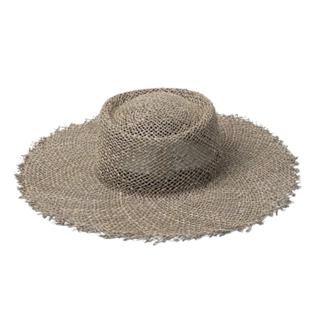 Chapeau de paille rond en raphia - Couleur naturelle - M (56 - 58cm) | La boutique du chapeau