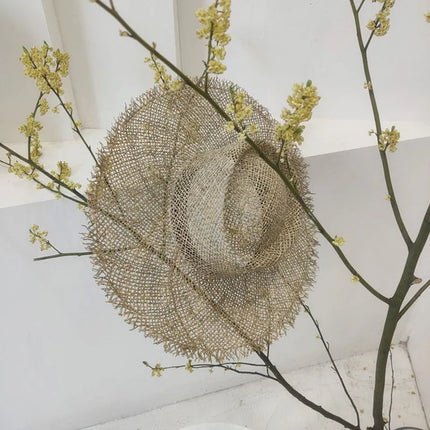 Chapeau de paille rond en raphia - Couleur naturelle - M (56 - 58cm) | La boutique du chapeau