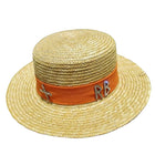 Chapeau de paille tissé - Beige / orange - M (56 - 58cm) | La boutique du chapeau
