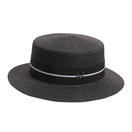 Chapeau de paille tissé - Noir - M (56 - 58cm) | La boutique du chapeau