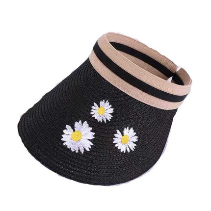 Chapeau de paille visière femme - Noir - Ajustable (du 54 au 59) | La boutique du chapeau