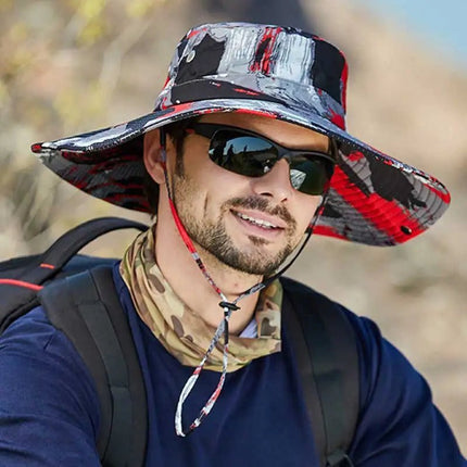Chapeau de pêche en coton - Rouge - M (56 - 58cm) | La boutique du chapeau
