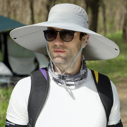 Chapeau de pêche en toile durable - Gris clair - Ajustable (du 54 au 59) | La boutique du chapeau