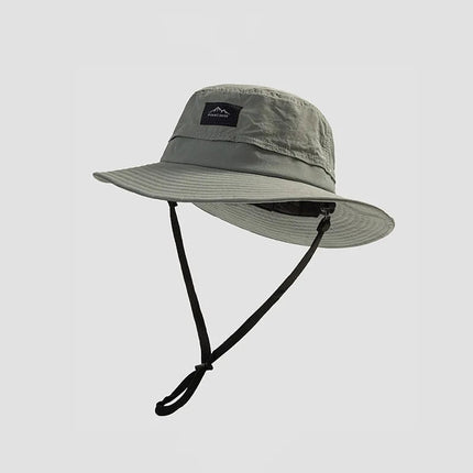 Chapeau de pêche femme avec cordon ajustable - Gris - M (56 - 58cm) | La boutique du chapeau