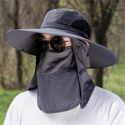 Chapeau de pêche femme avec protection nuque - Gris - M (56 - 58cm) | La boutique du chapeau