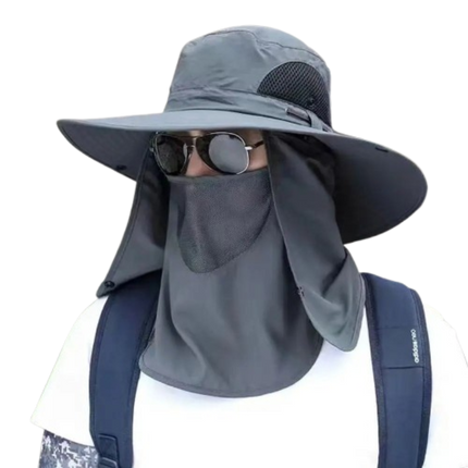 Chapeau de pêche homme protection solaire - Gris - Ajustable (du 54 au 59) | La boutique du chapeau
