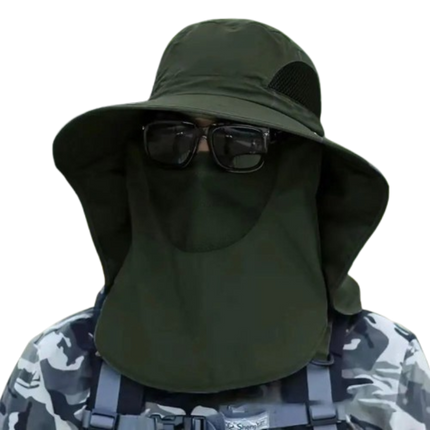 Chapeau de pêche homme protection solaire - Vert - Ajustable (du 54 au 59) | La boutique du chapeau