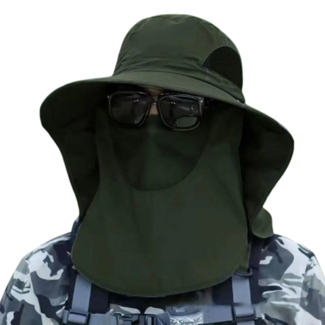 Chapeau de pêche homme protection solaire - Vert - Ajustable (du 54 au 59) | La boutique du chapeau