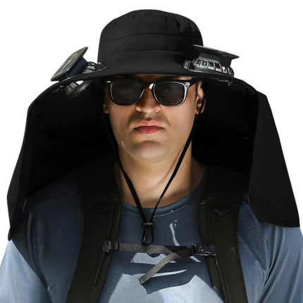 Chapeau de pêche homme style aventurier - Noir - M (56 - 58cm) | La boutique du chapeau
