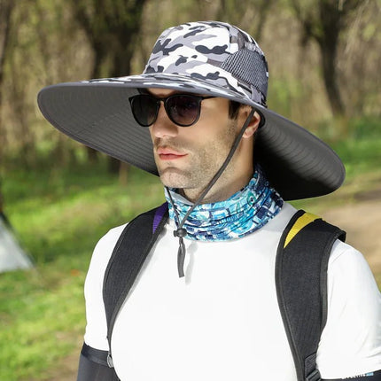 Chapeau de pêche pour voyages - Gris/blanc - Ajustable (du 54 au 59) | La boutique du chapeau