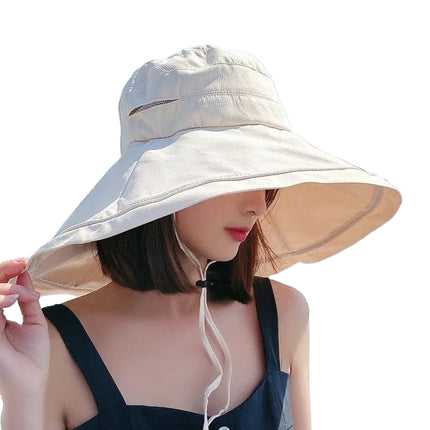 Chapeau de plage à grand bord - Blanc - M (56 - 58cm) | La boutique du chapeau