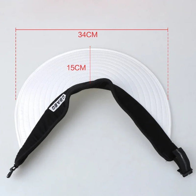 Chapeau de plage à large bord - Blanc/noir - Ajustable (du 54 au 59) | La boutique du chapeau