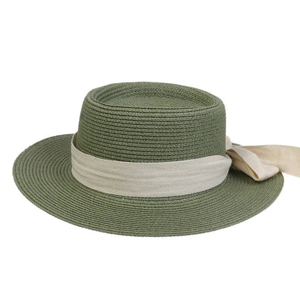 Chapeau de plage avec ruban - Gris - M (56 - 58cm) | La boutique du chapeau