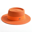 Chapeau de plage avec ruban - Orange - M (56 - 58cm) | La boutique du chapeau