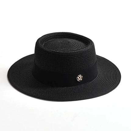 Chapeau de plage avec ruban - Noir - M (56 - 58cm) | La boutique du chapeau