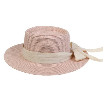 Chapeau de plage avec ruban - Rose - M (56 - 58cm) | La boutique du chapeau