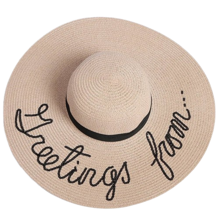 Chapeau de plage brodé - Rose - M (56 - 58cm) | La boutique du chapeau