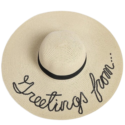 Chapeau de plage brodé - Beige - M (56 - 58cm) | La boutique du chapeau