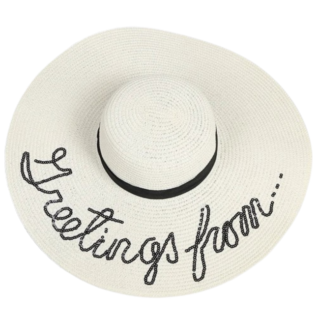 Chapeau de plage brodé - Blanc - M (56 - 58cm) | La boutique du chapeau