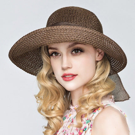 Chapeau de plage en paille - Marron - M (56 - 58cm) | La boutique du chapeau