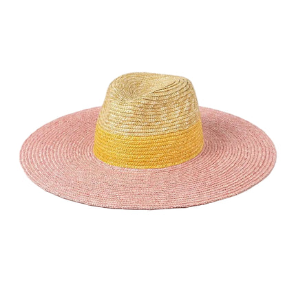 Chapeau de plage en paille - Jaune rose Beige - M (56 - 58cm) | La boutique du chapeau