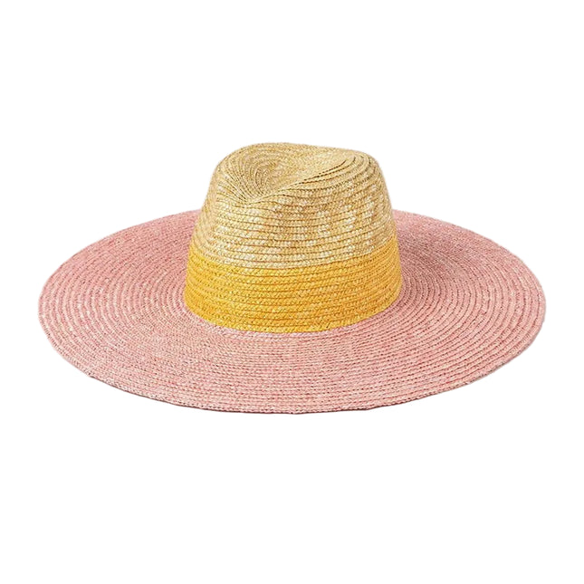 Chapeau de plage en paille - Jaune rose Beige - M (56 - 58cm) | La boutique du chapeau