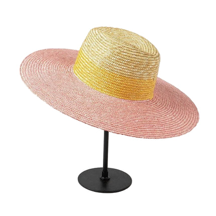 Chapeau de plage en paille - Jaune rose Beige - M (56 - 58cm) | La boutique du chapeau