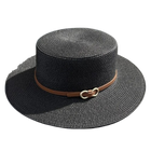 Chapeau de plage en paille simple - Noir - M (56 - 58cm) | La boutique du chapeau