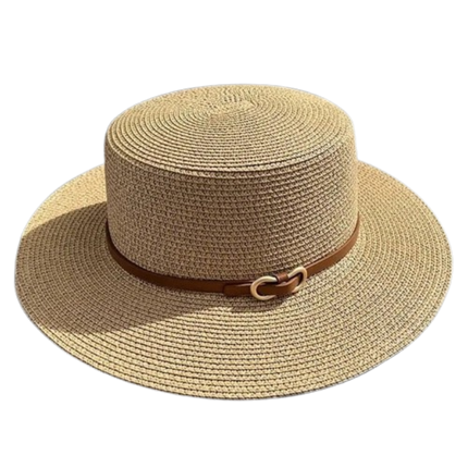 Chapeau de plage en paille simple - Kaki - M (56 - 58cm) | La boutique du chapeau