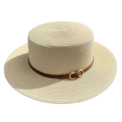 Chapeau de plage en paille simple - Beige - M (56 - 58cm) | La boutique du chapeau