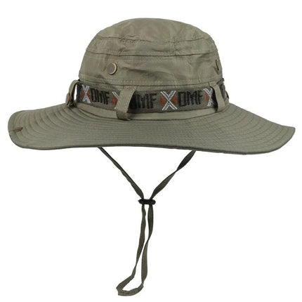 Chapeau de randonnée à large bord - Vert militaire - Ajustable (du 54 au 59) | La boutique du chapeau