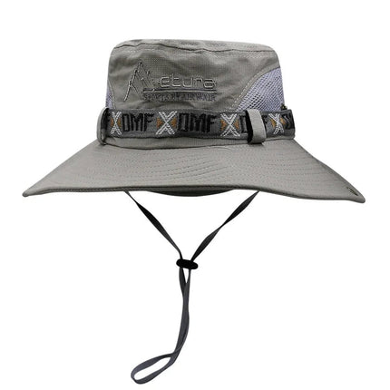 Chapeau de randonnée à large bord - Gris - Ajustable (du 54 au 59) | La boutique du chapeau