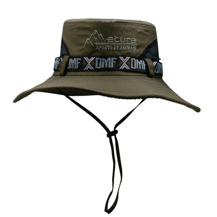 Chapeau de randonnée à large bord - Vert - Ajustable (du 54 au 59) | La boutique du chapeau