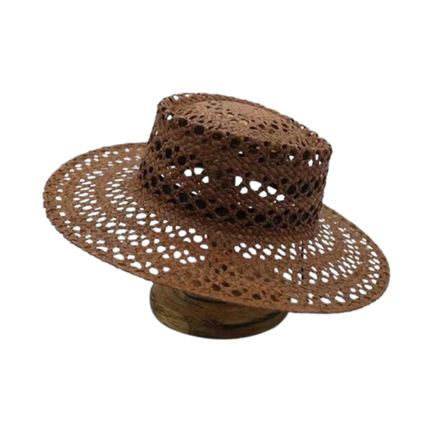 Chapeau de raphia tissé à la main - Kaki - M (56 - 58cm) | La boutique du chapeau