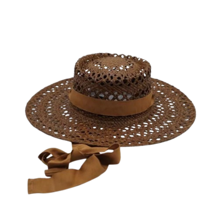 Chapeau de raphia tissé à la main - Kaki/marron - M (56 - 58cm) | La boutique du chapeau
