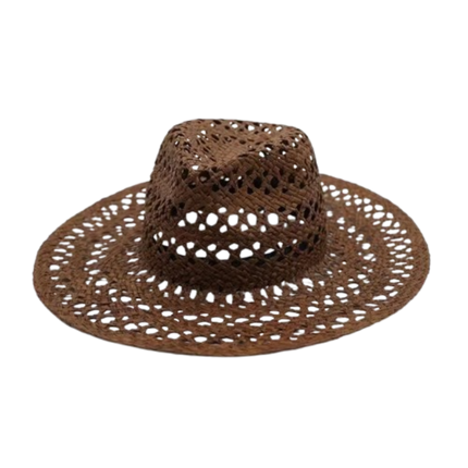 Chapeau de raphia tissé à la main - Café - M (56 - 58cm) | La boutique du chapeau