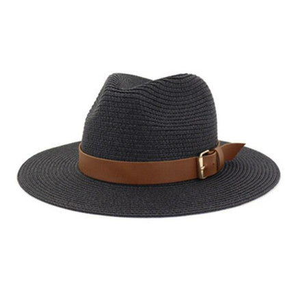 Chapeau de soleil à grand bord - Noir 7.5cm - M (56 - 58cm) | La boutique du chapeau