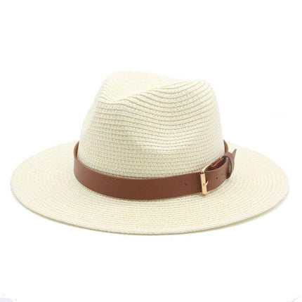 Chapeau de soleil à grand bord - Blanc 7.5cm - M (56 - 58cm) | La boutique du chapeau