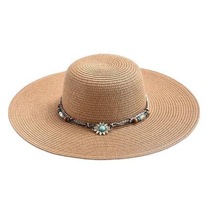Chapeau de soleil à large bord - Beige - M (56 - 58cm) | La boutique du chapeau