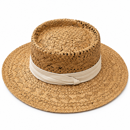 Chapeau de soleil ajouré - Kaki/blanc - M (56 - 58cm) | La boutique du chapeau