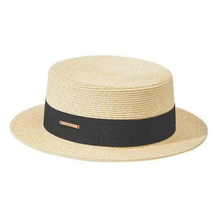 Chapeau de soleil de plage - Crème/noir - M (56 - 58cm) | La boutique du chapeau