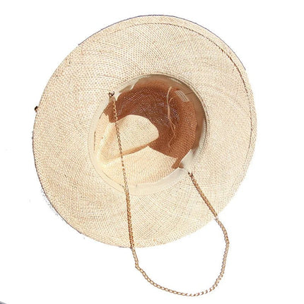 Chapeau de soleil d'été en raphia - Beige clair - M (56 - 58cm) | La boutique du chapeau