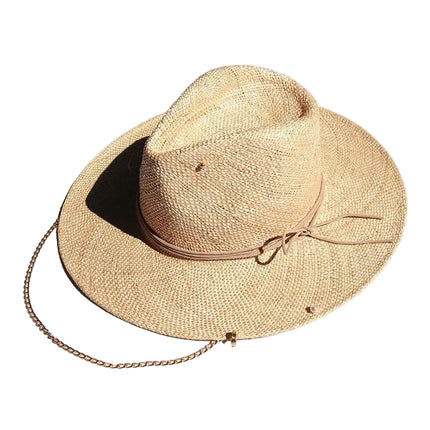 Chapeau de soleil d'été en raphia - Beige clair - M (56 - 58cm) | La boutique du chapeau