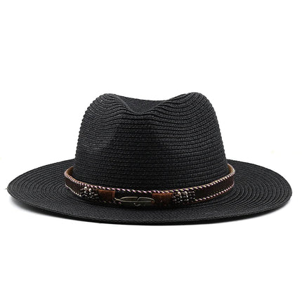Chapeau de soleil en paille - Noir - XS (52 - 53cm) | La boutique du chapeau