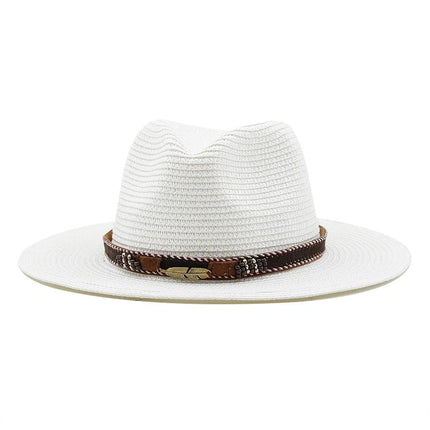 Chapeau de soleil en paille - Blanc - XS (52 - 53cm) | La boutique du chapeau