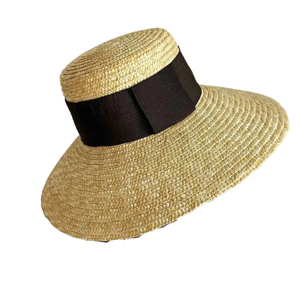 Chapeau de soleil large ruban - Noir - M (56 - 58cm) | La boutique du chapeau